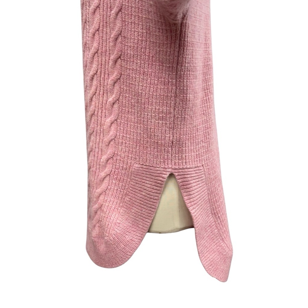 J Crew Cable Knit Tunic Sweater  Cashmere Mohair Womens Size S Pink Oversized - Picture 6 of 14